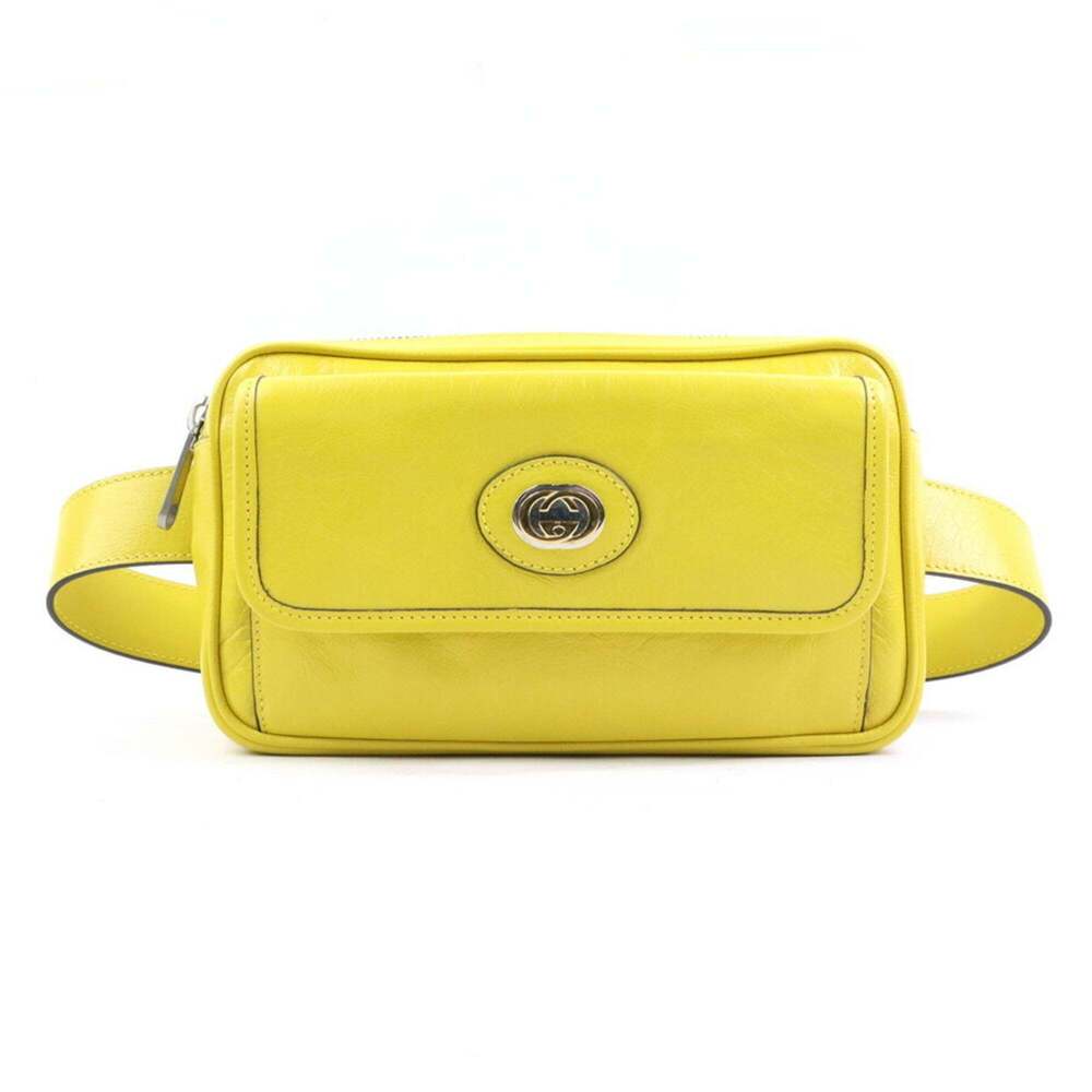 GUCCI Authentic Yellow Leather Fanny Pack
